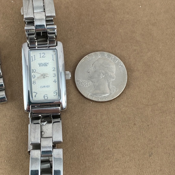 Gruen Curvex Silver Tone Swiss Watch Guilloche Enameled Dial - Picture 7 of 8